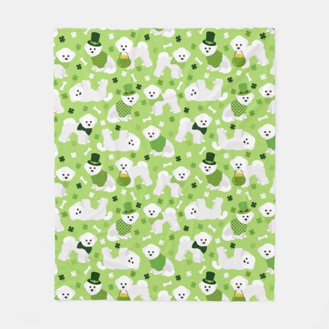Couverture Polaire Saint Patrick's Day Bichon Frise (Devant)