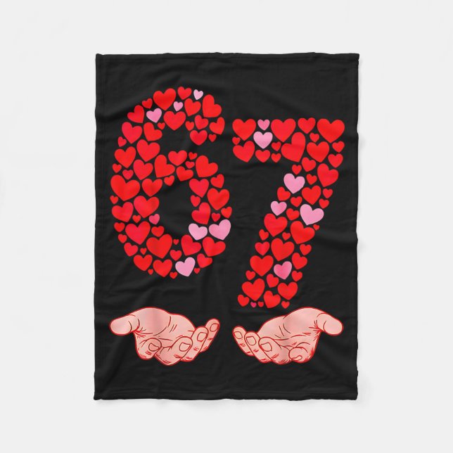 Couverture Polaire Saint-Valentin 67 Meme Rempli De Cœurs Drôle S (Devant)