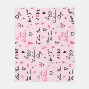 Couverture Polaire Saint-Valentin : Arrière - plan "Je t'aime".