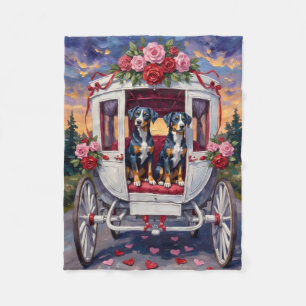 Couverture Polaire Saint-Valentin Chien Heeler Bleu
