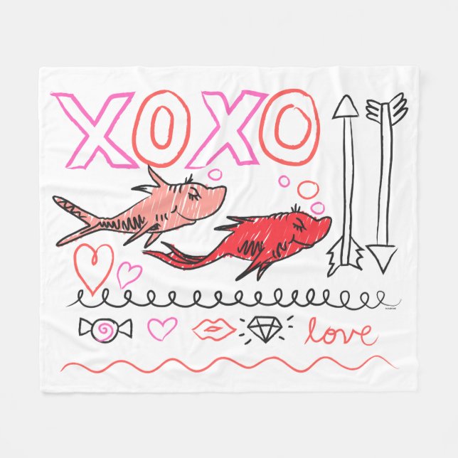Couverture Polaire Saint-Valentin de Dr. Seuss | Conception XOXO (Devant (Horizontal))