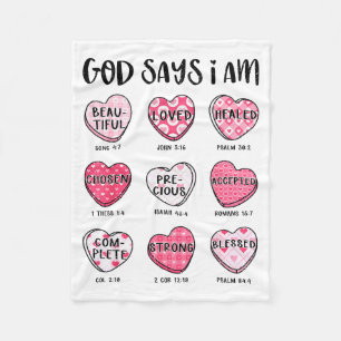 Couverture Polaire Saint Valentin Dieu dit Versets bibliques Cœurs F
