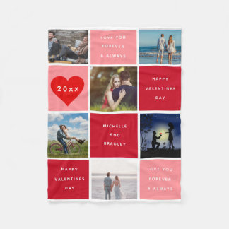 Couverture Polaire Saint Valentin Photo Collage Cadeau