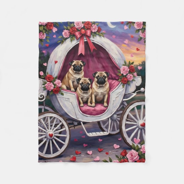 Couverture Polaire Saint-Valentin pour chien Carlin (Devant)