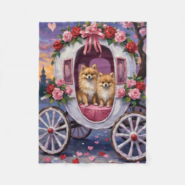 Couverture Polaire Saint-Valentin pour chien Poméranien  (Devant)