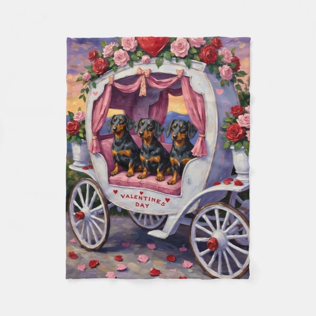 Couverture Polaire Saint-Valentin pour chien teckel (Devant)