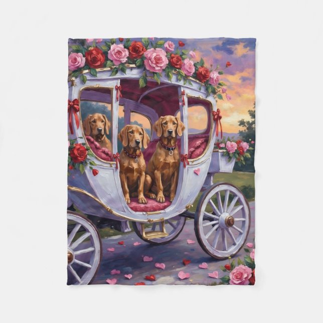 Couverture Polaire Saint-Valentin pour chien Vizsla (Devant)