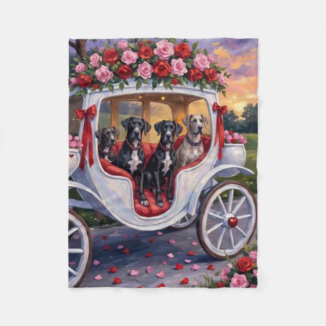 Couverture Polaire Saint-Valentin pour Grand Danois (Devant)