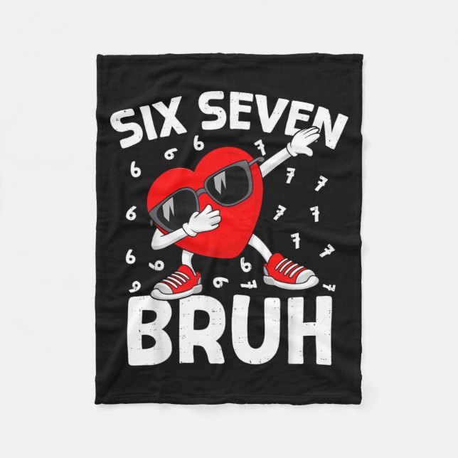 Couverture Polaire Saint-Valentin Six Sept Bruh 6 7 Mème Dab Cœur B (Devant)