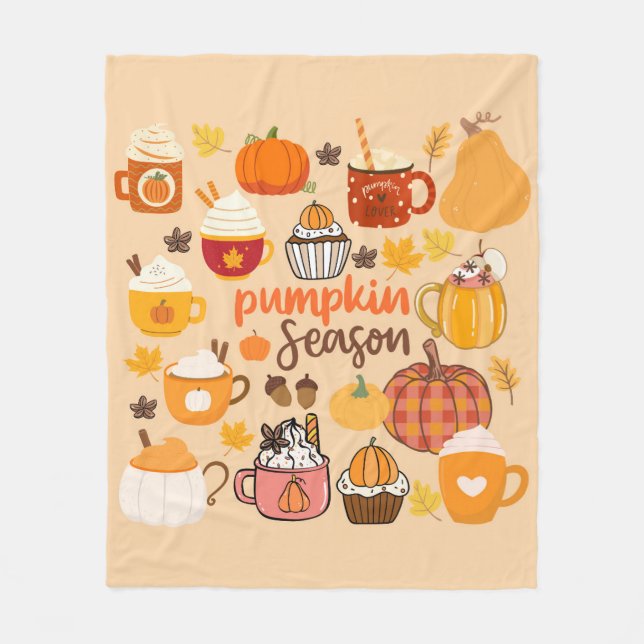 Couverture Polaire Saison de la citrouille épicée (Devant)