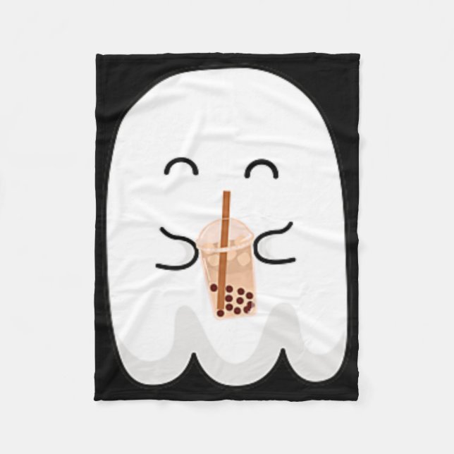 Couverture Polaire Saison éffrayante Cute Little Ghost Boby Thé Hallo (Devant)
