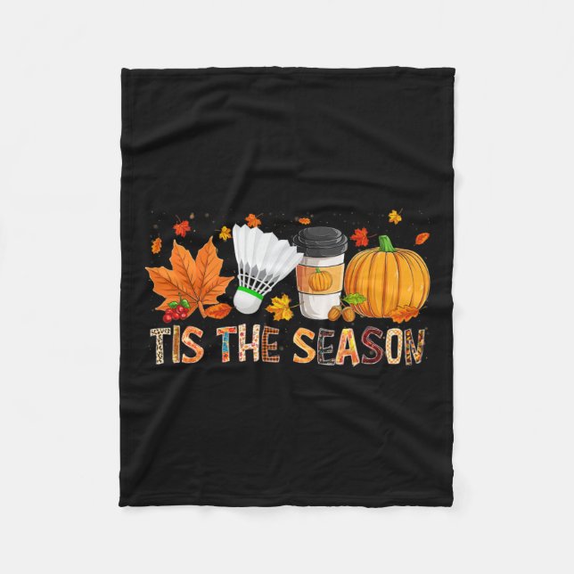 Couverture Polaire Saison Leopard Citrouille Badminton Halloween Fall (Devant)