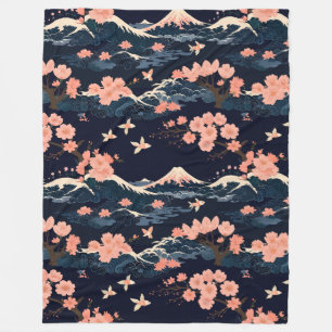 Couverture Polaire Sakura Fleur de Cerisier Inspirée du Japon 