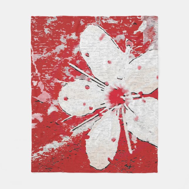 Couverture Polaire Sakura japanais cerisier fleur asiatique floral (Devant)