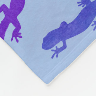 Couverture Polaire Salamandre cool aquarelle en bleu