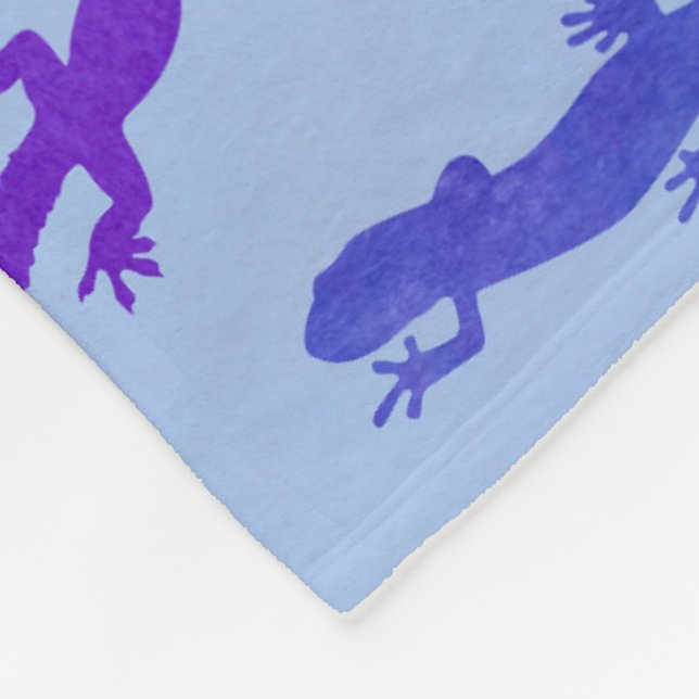 Couverture Polaire Salamandre cool aquarelle en bleu (Coin)