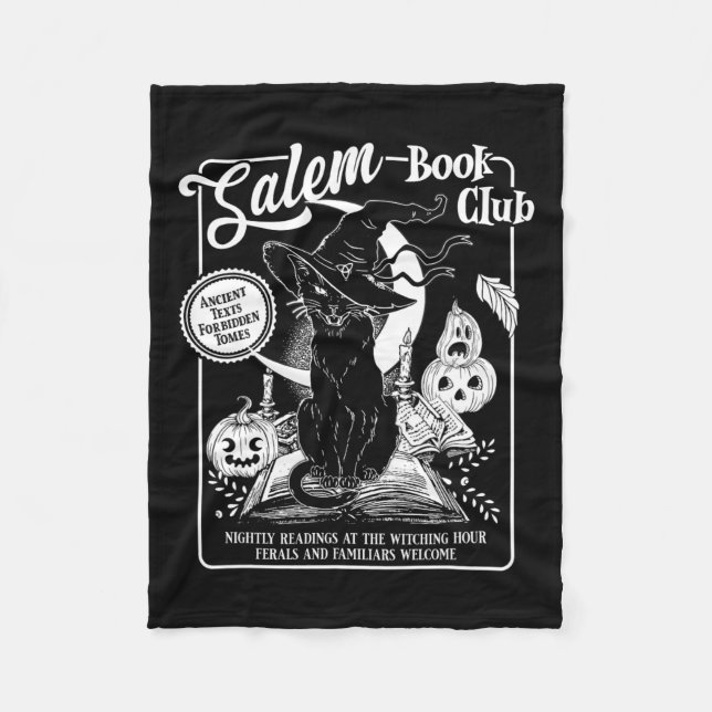 Couverture Polaire Salem Witch Bookish Retro Halloween Blac (Devant)