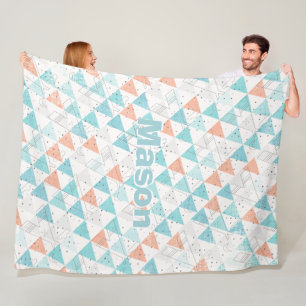 Couverture Polaire Salle de garçon personnalisée Motif Teepee moderne