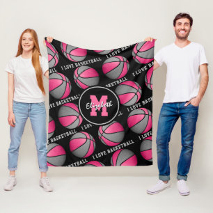 Couverture Polaire salle de sport pour filles rose gris J'aime le bas