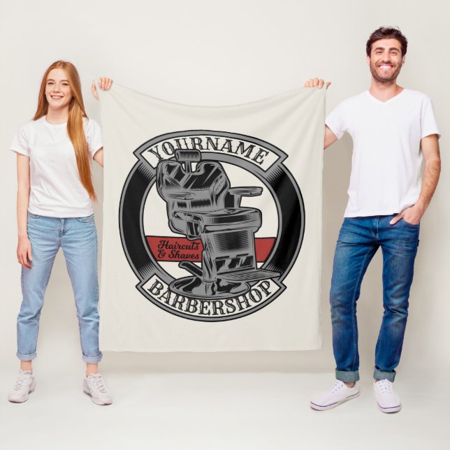 Couverture Polaire Salon de coiffeur Retro Personnalisé (En situation)