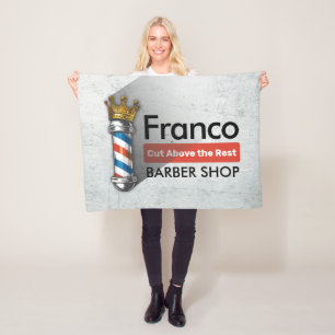 Couverture Polaire Salon de coiffure Barber Hair Shop King Crown Mât