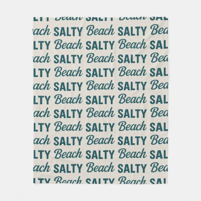 Couverture Polaire Salty Beach Coastal Teal Graphic Print Ocean Decor (Devant)