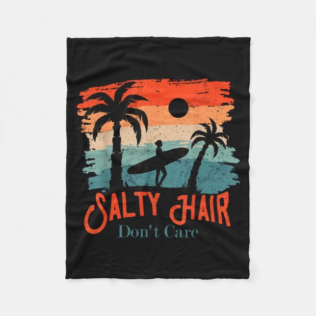 Couverture Polaire Salty Hair Don't Care Vintage Surfer  (Devant)