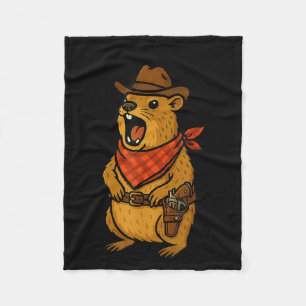 Couverture Polaire Salut Cowboy Rock Hyrax Awawa Western Drôle
