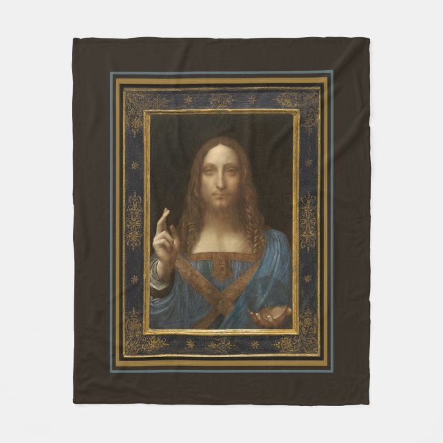 Couverture Polaire Salvator Mundi c 1500 Leonardo da Vinci Fine Art   (Devant)