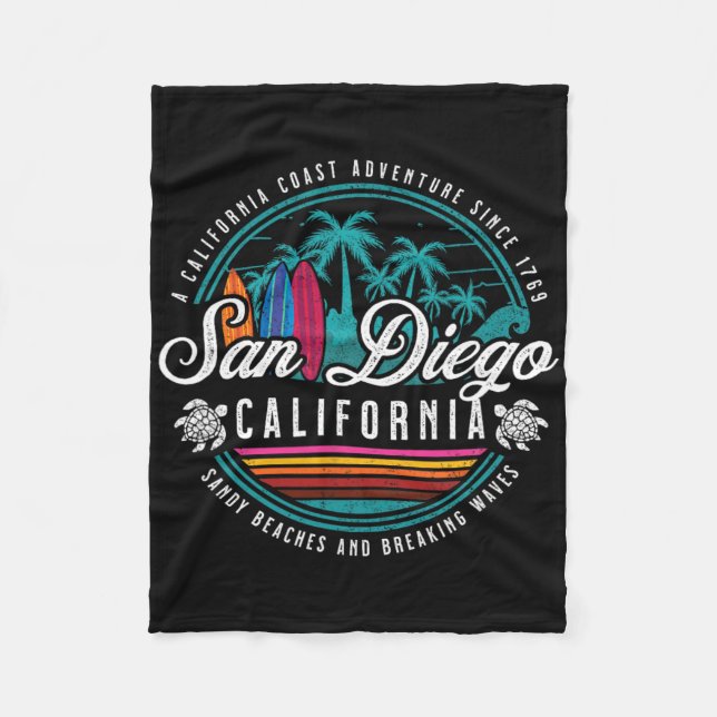 Couverture Polaire San Diego California Sandy Beaches Bref Waves (Devant)