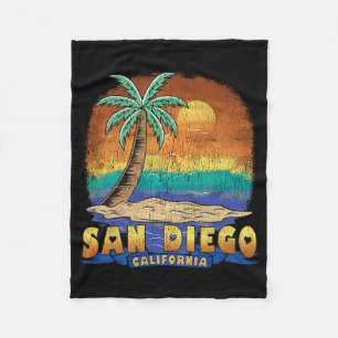 Couverture Polaire San Diego California Vintage Souvenir dévêtu
