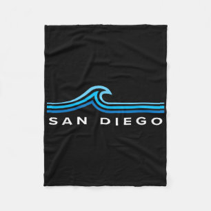 Couverture Polaire San Diego Californie Souvenir Vagues Vintage Homme