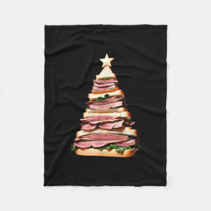 Couverture Polaire Sandwich au boeuf rôti arbre de Noël