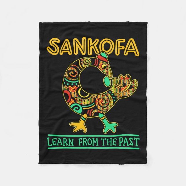 Couverture Polaire Sankofa African Bird Black History Mois Juneteent (Devant)