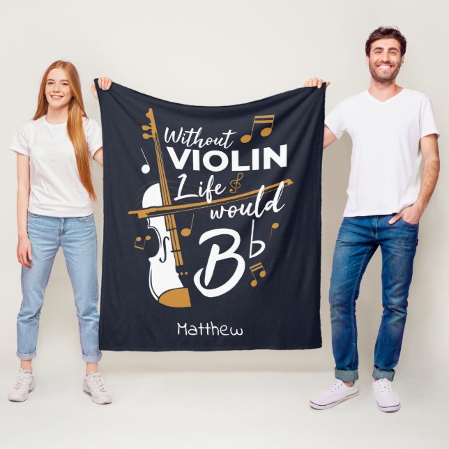 Couverture Polaire Sans Violon La Vie Serait Plat Mignonne Violoniste (En situation)