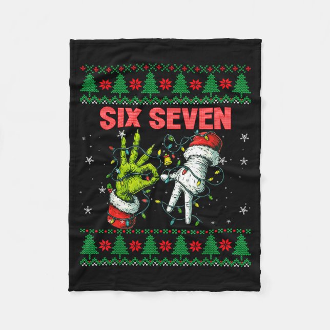 Couverture Polaire Santa 67 Christmas Ugly Sweater Fingers Six Seven  (Devant)
