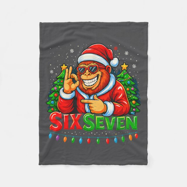 Couverture Polaire Santa Bigfoot Christmas Sasquatch 67 Funny Meme Si (Devant)