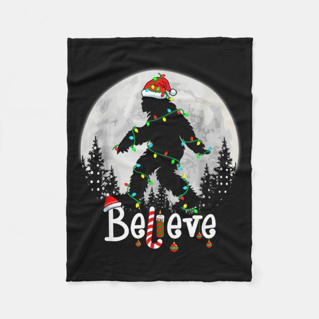 Couverture Polaire Santa Bigfoot Christmas Sasquatch Believe Xmas Men (Devant)