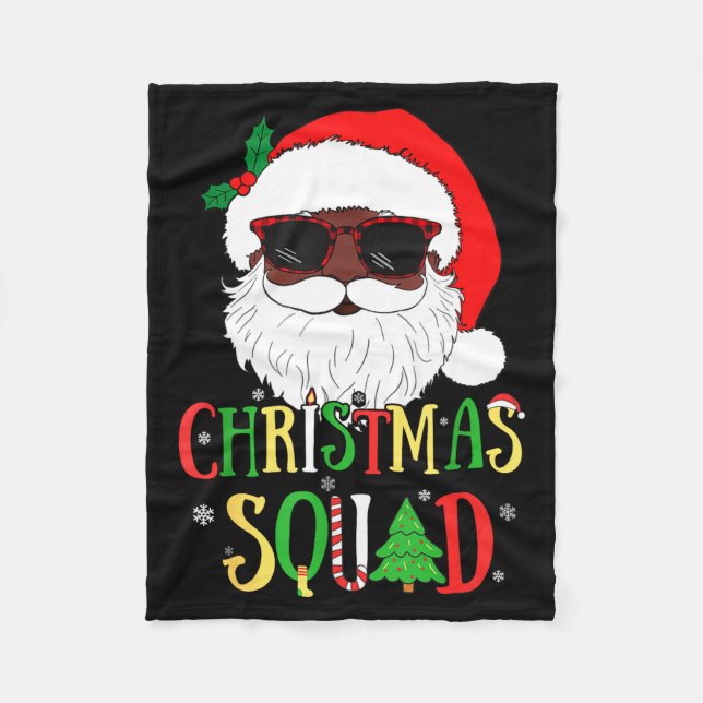Couverture Polaire Santa Christmas Squad Black Men African American P (Devant)