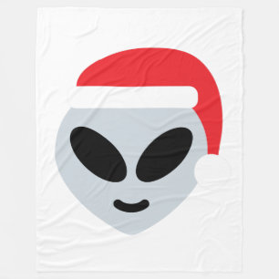 Couverture Polaire santa claus alien emoji blanches