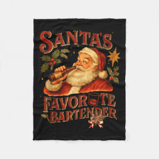 Couverture Polaire Santa Claus Bartender Funny Drinking Alcohol Beer 