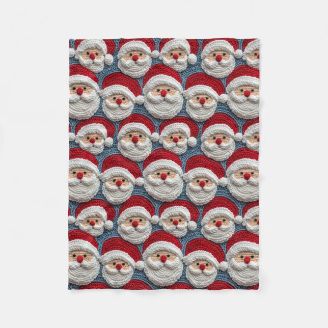 Couverture Polaire Santa Claus crochet motif (Devant)