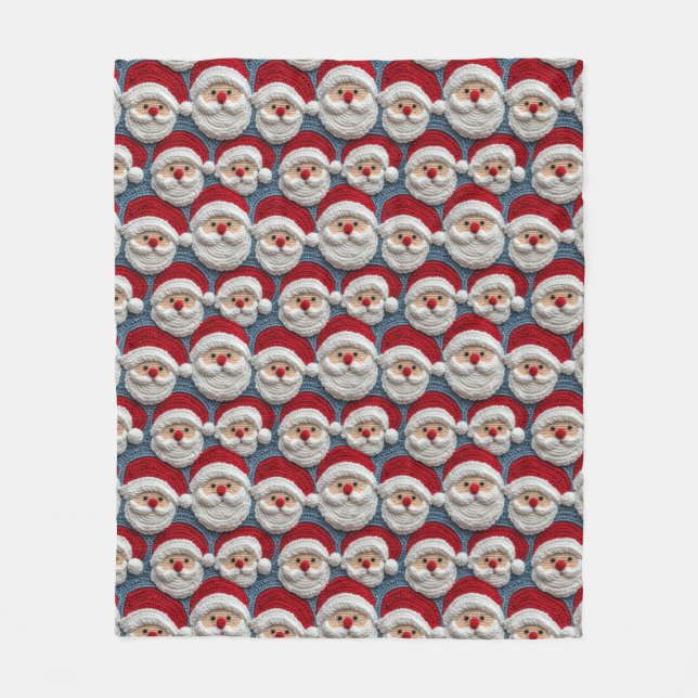 Couverture Polaire Santa Claus crochet motif (Devant)