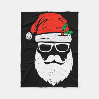Couverture Polaire Santa Claus Face Sungles With Hat Beard Christmas 