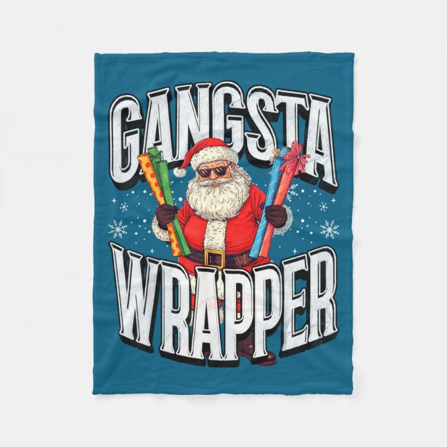 Couverture Polaire Santa Claus Gangsta Wrapper Funny Christmas  (Devant)
