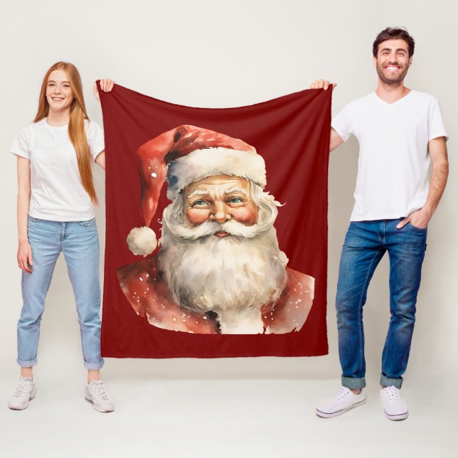 Couverture Polaire Santa Claus Retro Christmas (En situation)