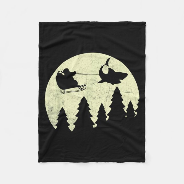 Couverture Polaire Santa Claus Shark Sleigh Christmas Funny  (Devant)