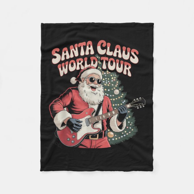 Couverture Polaire Santa Claus World Tour Rocking Around The Christma (Devant)