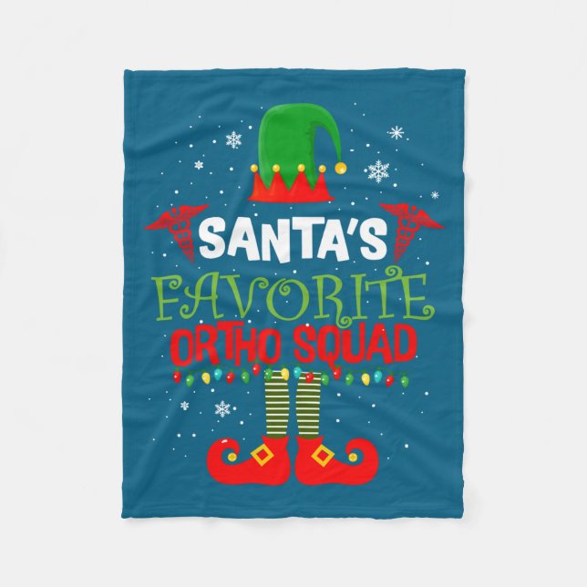 Couverture Polaire Santa Favorite Ortho Squad Elf Orthodontist Christ (Devant)