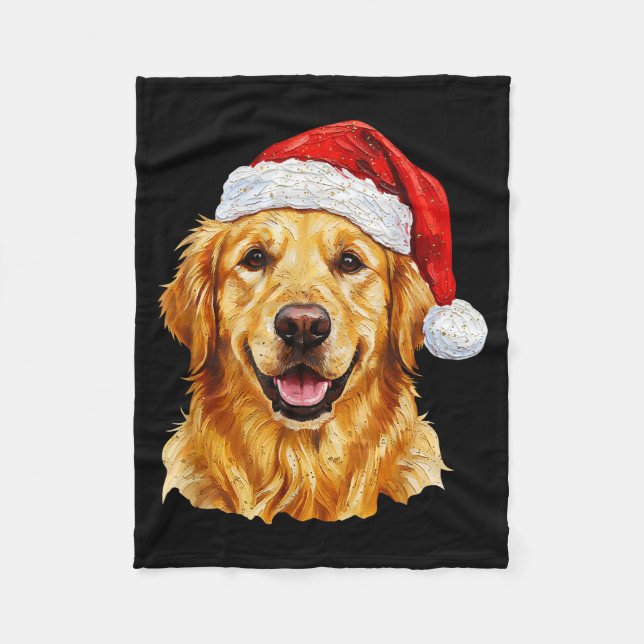 Couverture Polaire Santa Golden Retriever Christmas Golden Retriever  (Devant)
